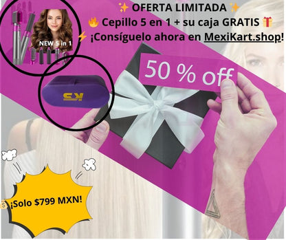 Cepillo 5 en 1 – Tu secreto para un look de salón en casa